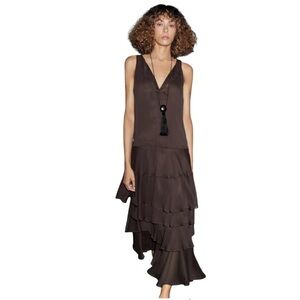 Massimo Dutti | Dresses | Massimo Dutti Kelly Green Pleated Chiffon Maxi  Dress | Poshmark